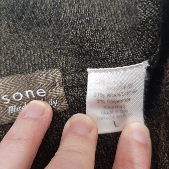 Minimalist Giasone Italian made polo oversized wool sweater - Picture 7 of 16